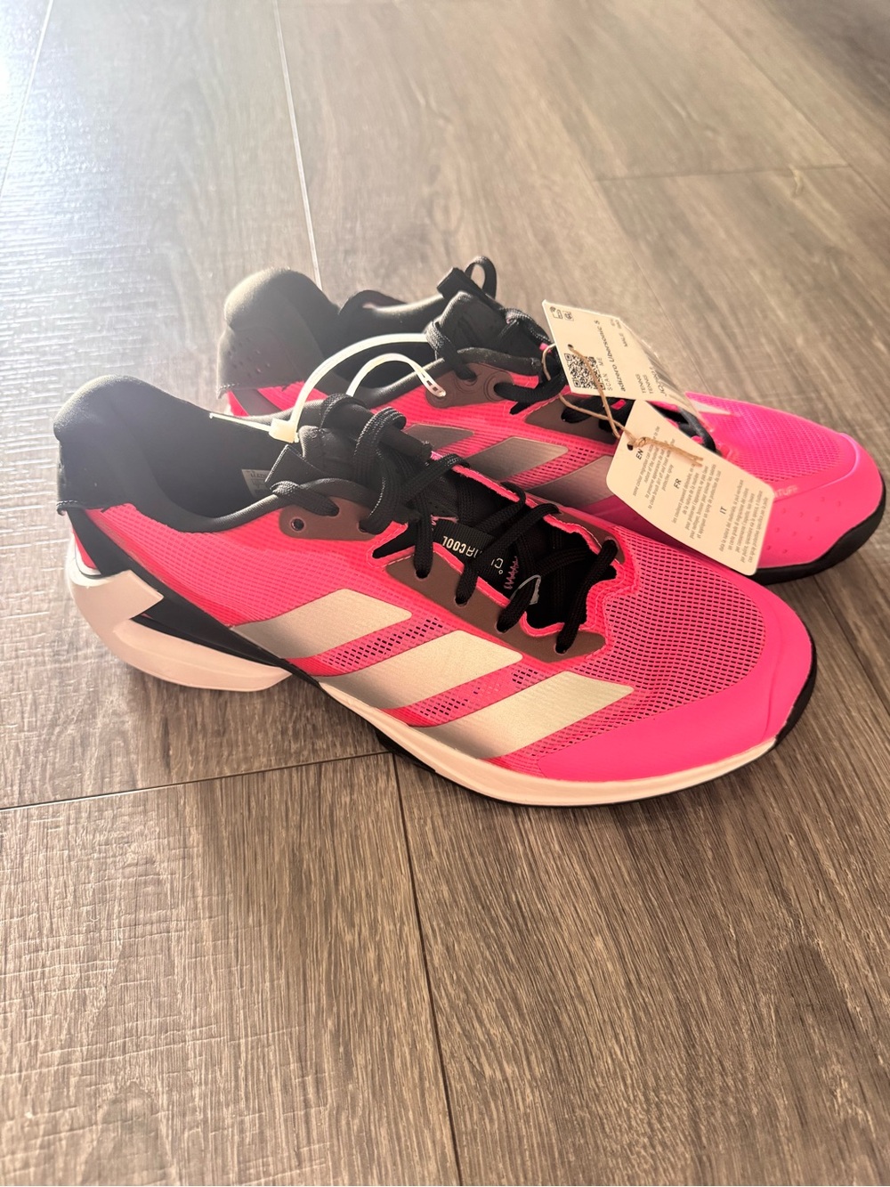 Adidas Adizero Ubersonic 5 HC Mens Hard Court Tennis Shoes, Pink / Black, Size 7